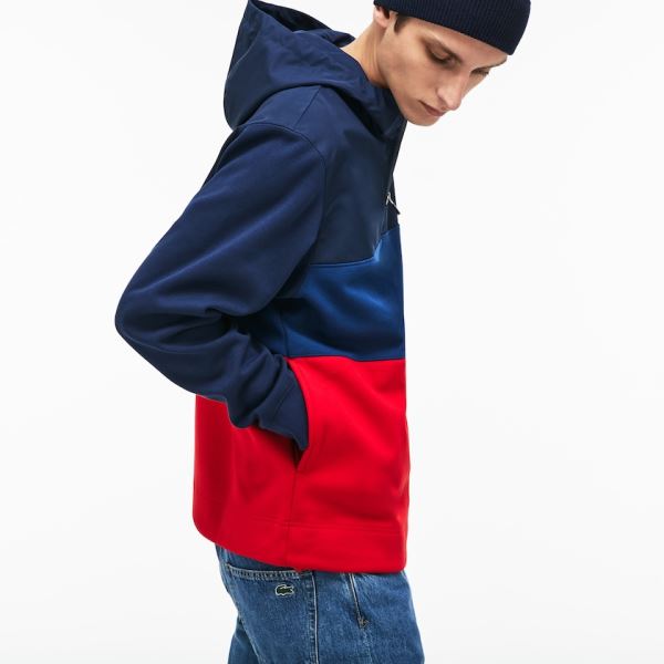 lacoste color block hoodie